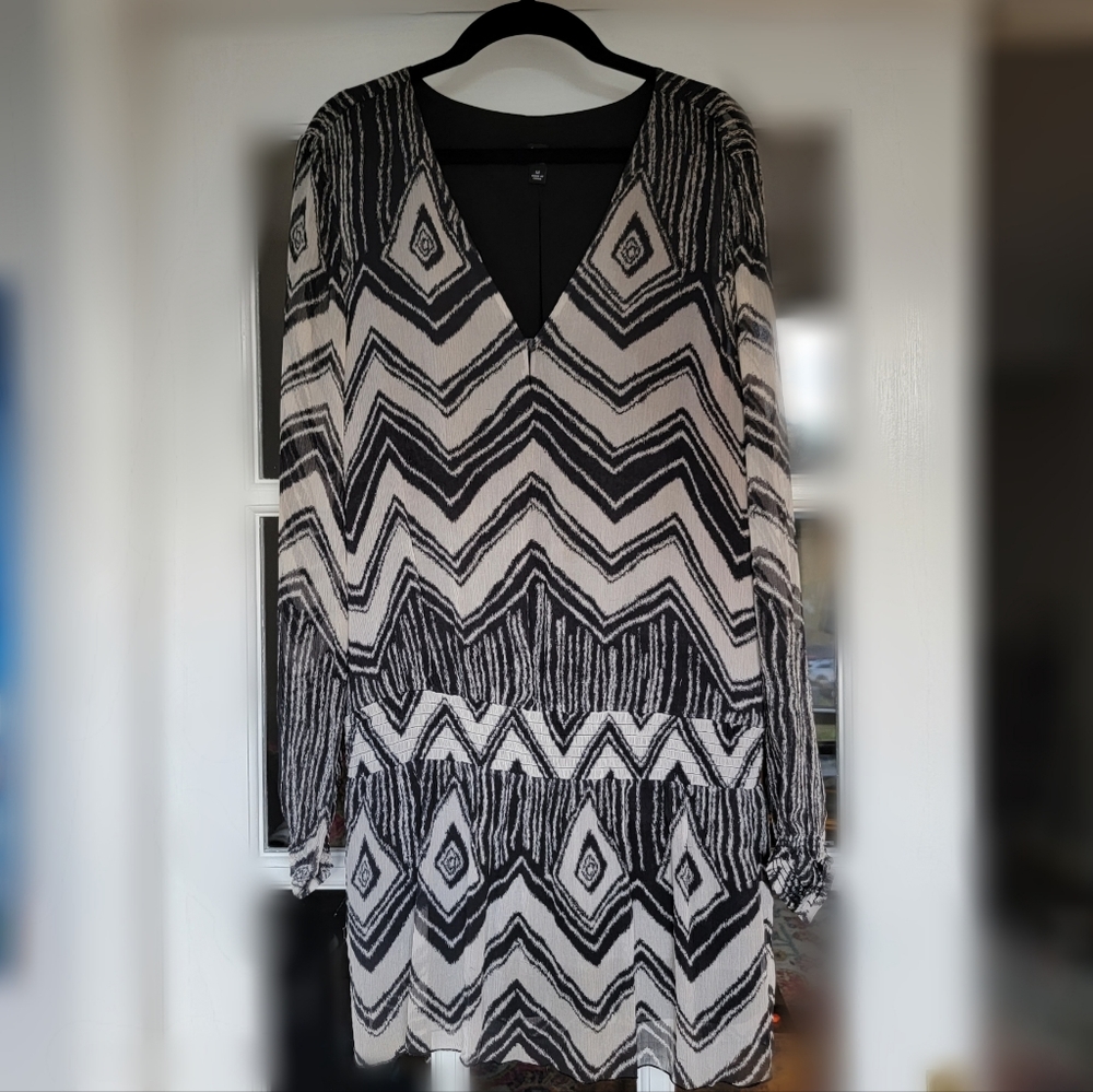 Saks Fifth Avenue Silk Long Sleeve Top, Size M